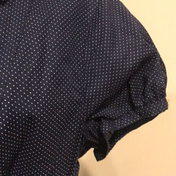 Levi's Navy w White Dots Button Front Blouse - SM - Picture 6 of 8